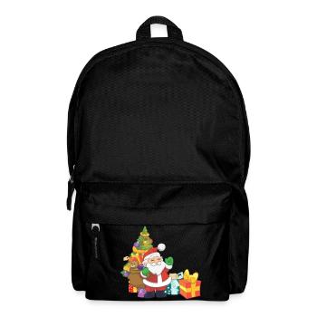 Weihnachtsmann mit Geschenke - Rucksack - Schwarz - Vorne