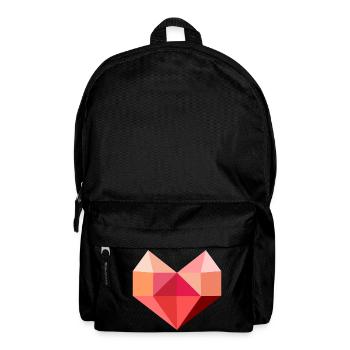Heart pink - Backpack - black - Front