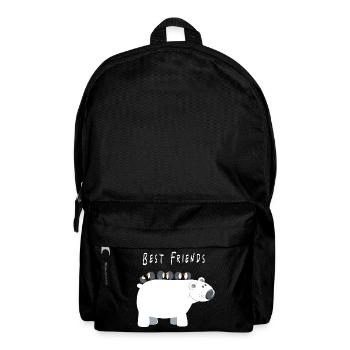 Best Friends Eisbär mit Pinguinen - Freunde - Rucksack - Schwarz - Vorne
