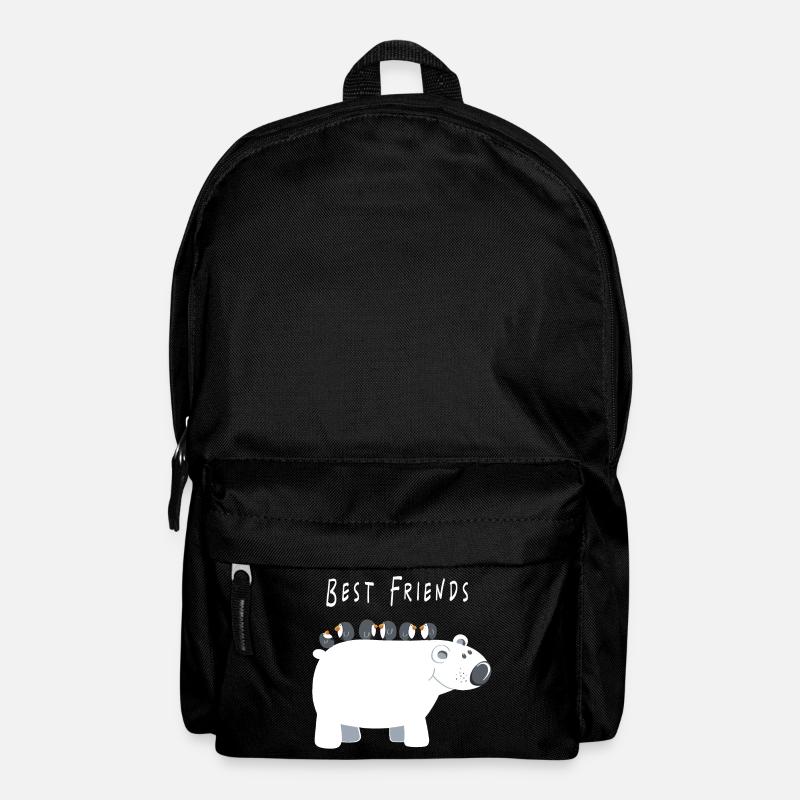 Best Friends Eisbär mit Pinguinen - Freunde - Rucksack - Schwarz