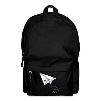 Papierflieger Mit Herz - Love - Reisen - Fliegen - Rucksack - Schwarz - Vorne