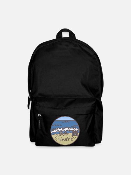 Crète - Grèce Illustration - Sac à dos - noir