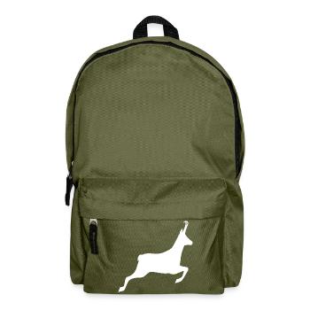 T-shirt Chasse personnalisable - motif chamois - Sac à dos - vert olive - Devant