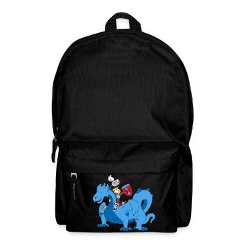 Boy Knight riding Blue Dragon - Rucksack - Schwarz - Vorne