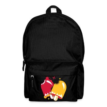 zwei leuchtend leckere Eissorten am Stil - Rucksack - Schwarz - Vorne