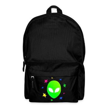 Alien Kopf Sterne Galaxy - Rucksack - Schwarz - Vorne