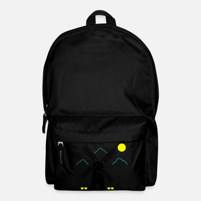 windmühle landschaft - Rucksack - Schwarz