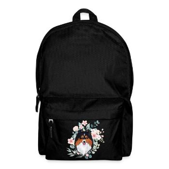Sheltie fleurs tri noires - Sac à dos - noir - Devant