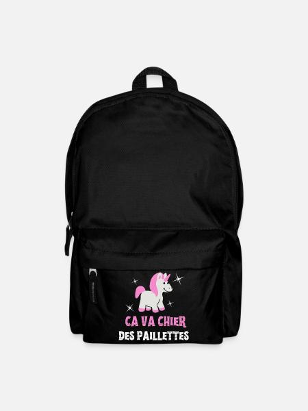 ca va chier des paillettes, licorne, unicorne - Sac à dos - noir