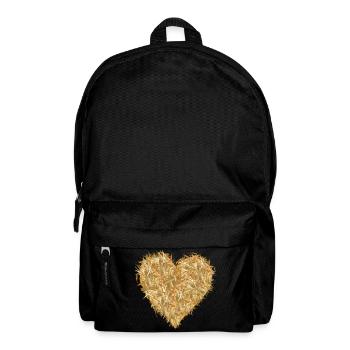 Cœur de paille dans des tons jaune doré vif - Sac à dos - noir - Devant