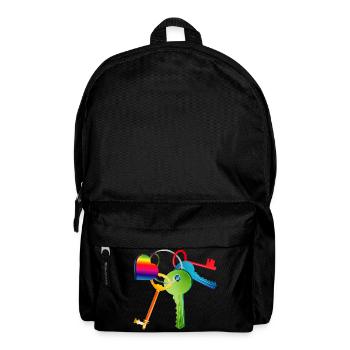 Keychain with colorful keys and colorful heart - Backpack - black - Front