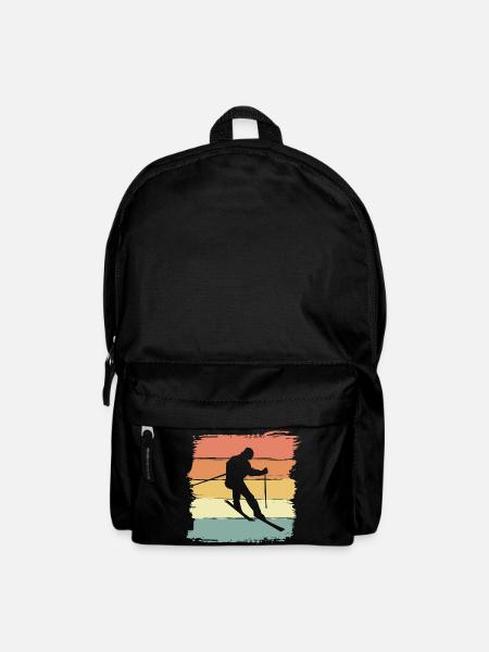 Ski fahren Retro Vintage ski geschenk retro - Rucksack - Schwarz