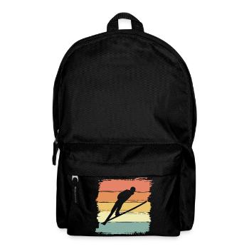 Ski springen Skispringen retro vintage - Rucksack - Schwarz - Vorne