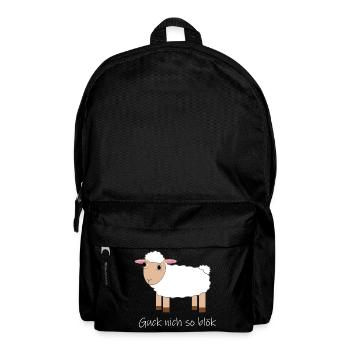 "Guck nich so blök" Glubschaugen Schaf - Rucksack - Schwarz - Vorne