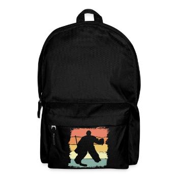 Eishockey Torwart Retro - Rucksack - Schwarz - Vorne