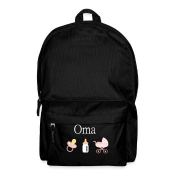 Oma 2023 Geburt Mädchen Vorlage personalisierbar - Rucksack - Schwarz - Vorne