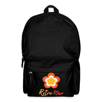 70er Jahre Blume Muster Retro - Rucksack - Schwarz - Vorne
