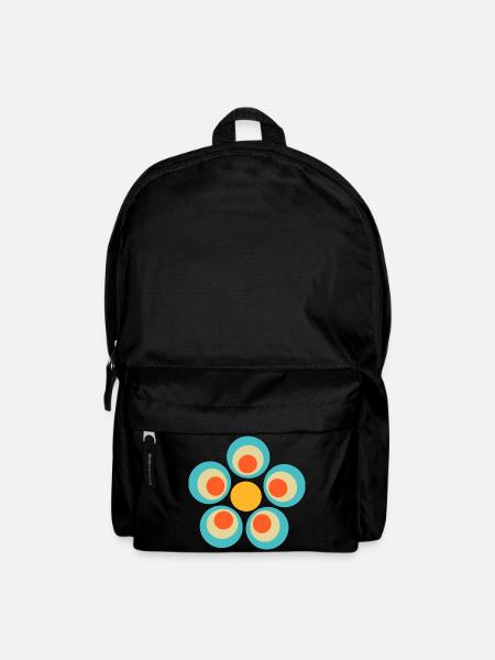 Blume hellblau blaue Blume Blumen blau rot Hippie - Rucksack - Schwarz