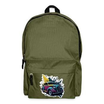 Farbiger Oldtimer Spritzer - Rucksack - Olivgrün - Vorne