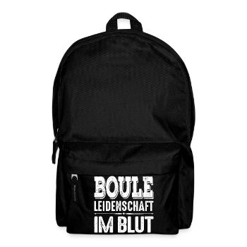 Boule Leidenschaft im Blut Spruch für Bouler - Rucksack - Schwarz - Vorne
