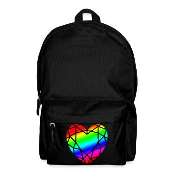 LGBTQ Pride Herz Diamantform - Rucksack - Schwarz - Vorne