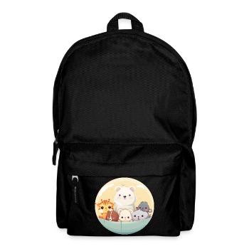 Cute animal family in cartoon style - Backpack - black - Front