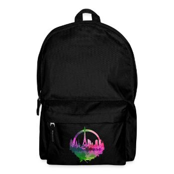 Paris Skyline Eiffel Tower France City Circle - Backpack - black - Front