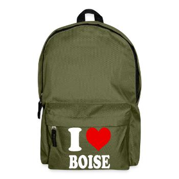 Ich liebe Boise Herz Lustig Witzig - Rucksack - Olivgrün - Vorne