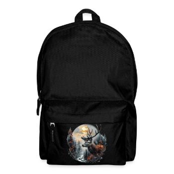 Mystical Deer in the Cloud Forest / Traditional Costume / Hunting - Backpack - black - Front