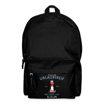 Büsum, Urlaubsreif, Leuchtturm, Deutschland - Rucksack - Schwarz - Vorne