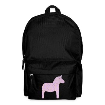 Dala Horse Pink Dots Scandinavian Sweden Decoration - Backpack - black - Front