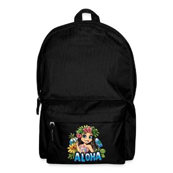 Hawaii Aloha Frau Blumen Palmen Strand Meer Insel - Rucksack - Schwarz - Vorne
