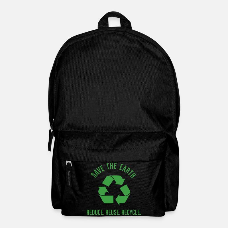 Reduzieren, Wiederverwenden, Recyceln - Rucksack - Schwarz
