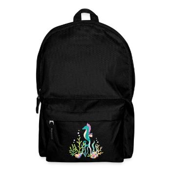 Meeresaquarium Seepferdchen Design - Rucksack - Schwarz - Vorne