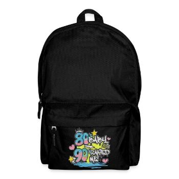 80s Baby 90s Raised Me - Graffiti Motif - Backpack - black - Front