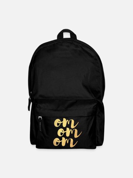 Yoga Gold om Meditation deluxe Luxus Handschrift - Rucksack - Schwarz