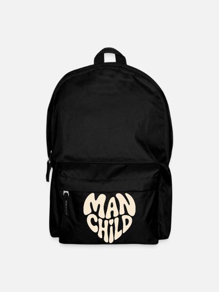 Herzförmiger Mann und Kind - Rucksack - Schwarz