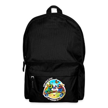 Bunte Cartoon Chamäleons mit Schmetterlingen - Rucksack - Schwarz - Vorne