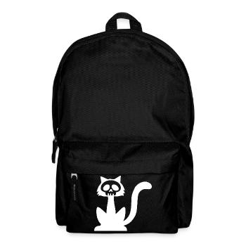 Crâne de chat blanc - Sac à dos - noir - Devant