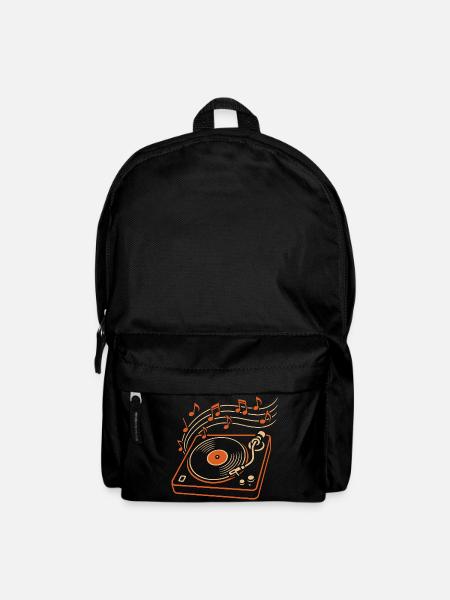 Vinyl-Plattenspieler für Musikliebhaber - Rucksack - Schwarz