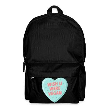 Blue Anime Bubble Heart – Wish U Were Vegan - Backpack - black - Front
