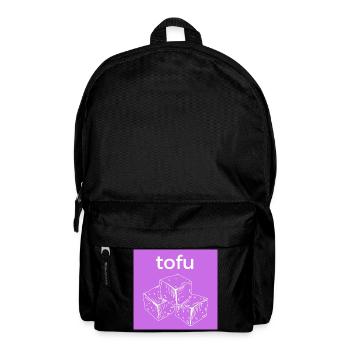 Croquis de cube de tofu sur fond violet - Sac à dos - noir - Devant