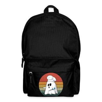 Retro Ghost Chef Costume for Spooky Halloween Fun - Backpack - black - Front