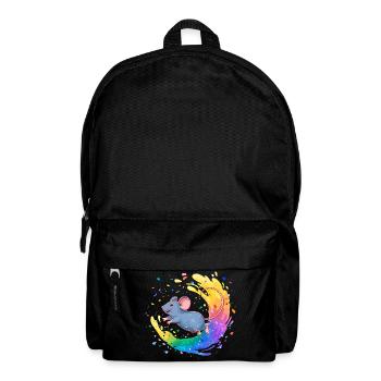 Bunte Maus im Farbwirbel - Rucksack - Schwarz - Vorne