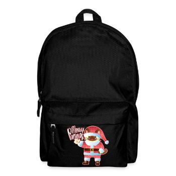 Meowy Purrmas Santa Cat Art - Backpack - black - Front