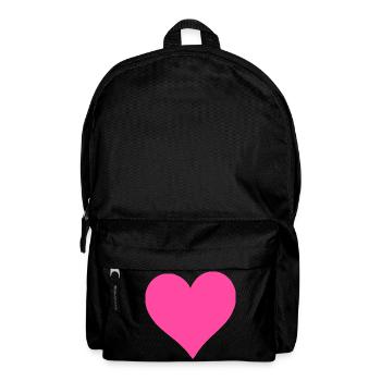 Herz pink Herz rosa Geschenk Valentinstag - Rucksack - Schwarz - Vorne