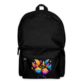 Colorful fruit friends with leaf vines - Backpack - black - Front