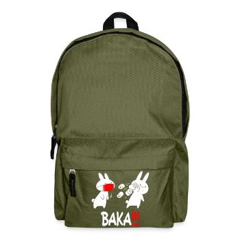 Baka Rabbit Slap Anime Funny Japanese Otaku - Backpack - olive green - Front