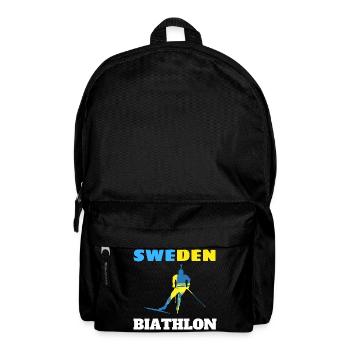 Biathlon Schweden Silhouette blau gelb - Rucksack - Schwarz - Vorne