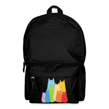 Bunte Katzen Katze Regenbogen - Rucksack - Schwarz - Vorne
